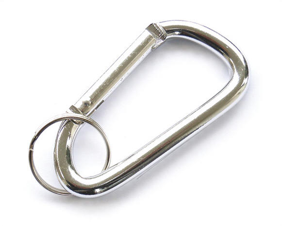Aluminium sleutelhanger zilver 80 mm met ring